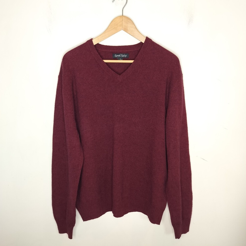 Kenneth Roberts Platinum Cashmere Sweater Pullover Burgundy